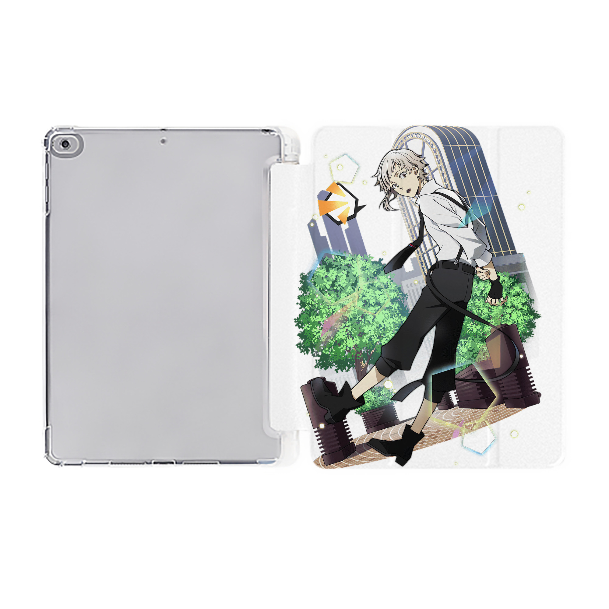 （画像用） 文豪ストレイドッグス Bungo Stray Dogs IPad ケース ペン収納付き 三つ折りスタンド PUレザー×シリコン 対応機種9.5/10.5/10.9インチ